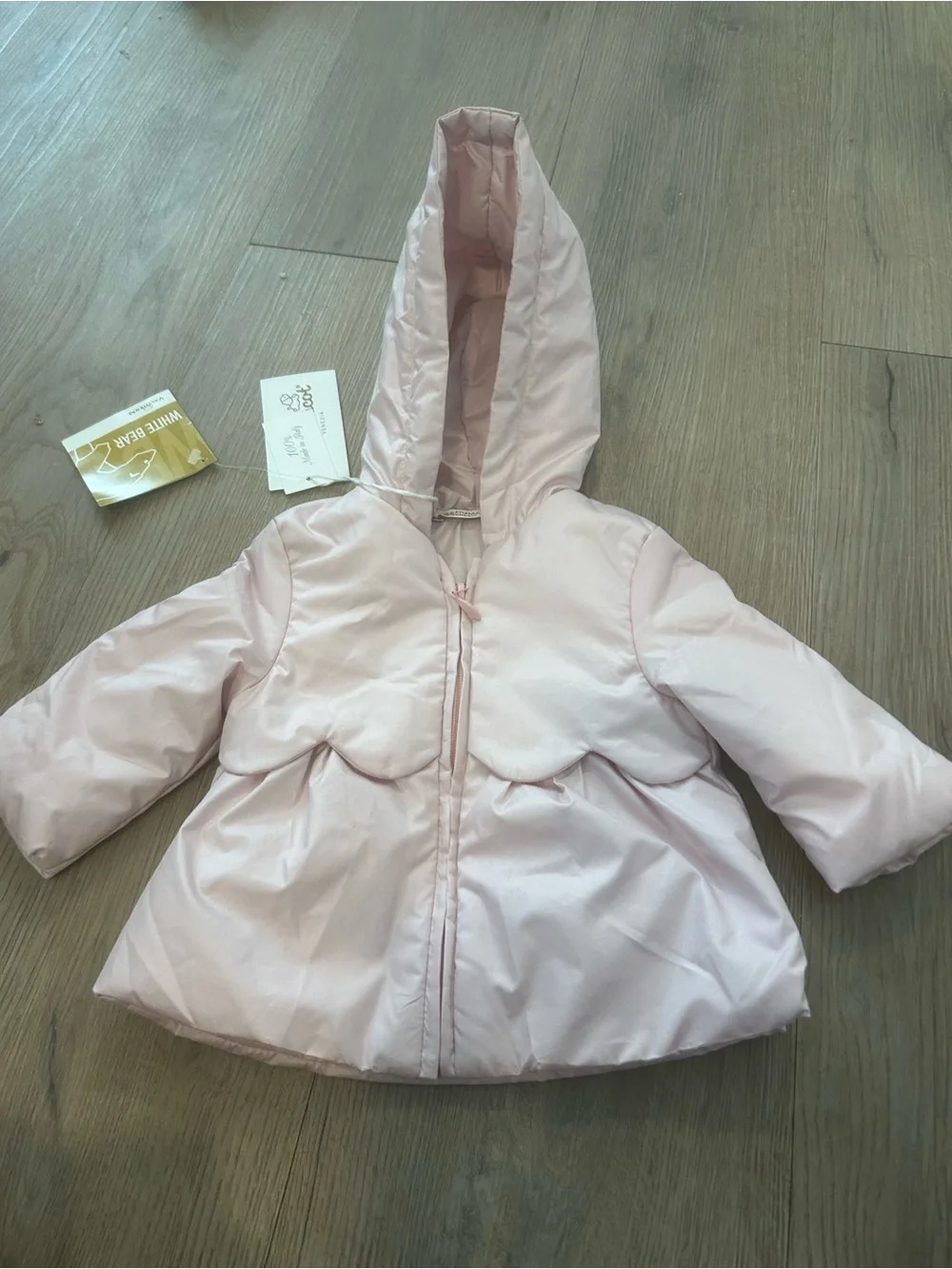 Girls' Pale Pink Hooded Puffer Coat